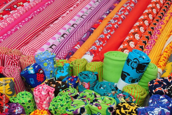 Obraz bunte Stoffballen