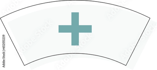 Fototapeta Medical Worker's Cap with Cross - Healthcare Symbol in Color Icon