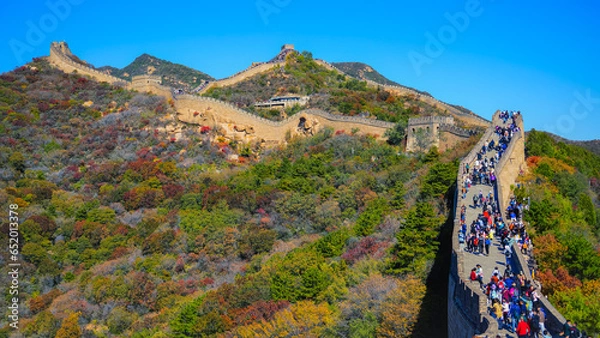 Obraz View of the Great Wall at the end of summer near Beijing, China.