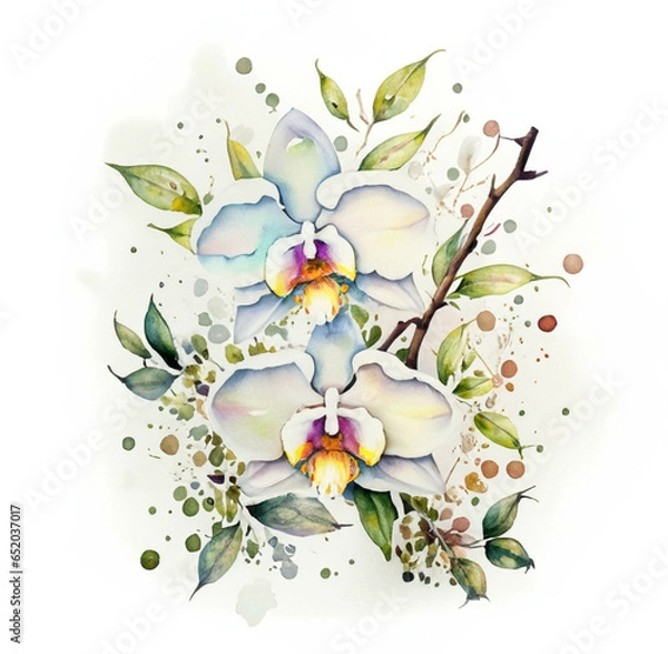 Obraz Namalowane storczyki ilustracja