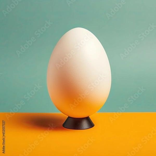 Obraz White Egg on a Colored Background