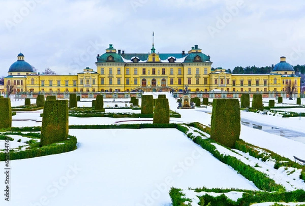 Obraz View of Drottningholm Palace near Stockholm in Sweden in winter.