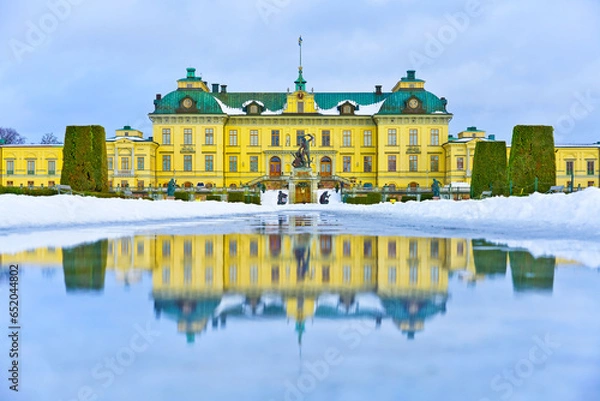 Obraz View of Drottningholm Palace near Stockholm in Sweden in winter.