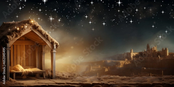 Fototapeta Empty manger with Comet Star