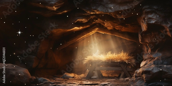 Fototapeta Empty manger with Comet Star