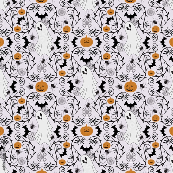 Obraz Happy Halloween seamless vector pattern.