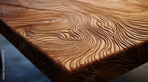 Fototapeta a close up of a wooden table generated by Ai