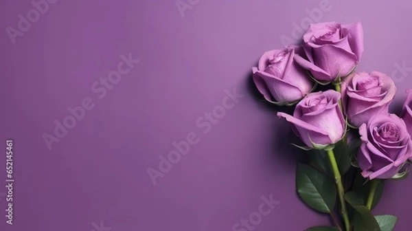 Obraz Purple roses on purple background