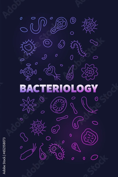 Fototapeta Bacteriology vector Education concept vertical colorful banner or illustration in outline style