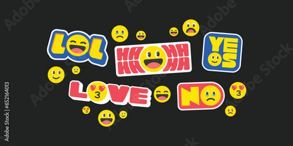 Obraz Set of emoji tags. Vector illustration