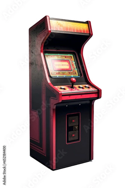 Fototapeta Arcade game machine. isolated object, transparent background
