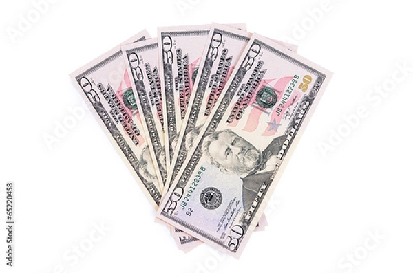 Obraz The fifty dollars isolated on white