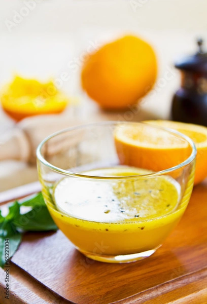 Obraz Orange with Black sesame vinaigrette