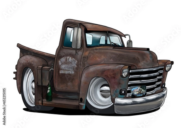 Obraz Retro Pick Up with Artistic Rust Iron