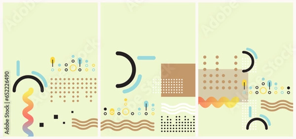Fototapeta Geometric banner. Set of vector illustrations. Clean style backgrounds