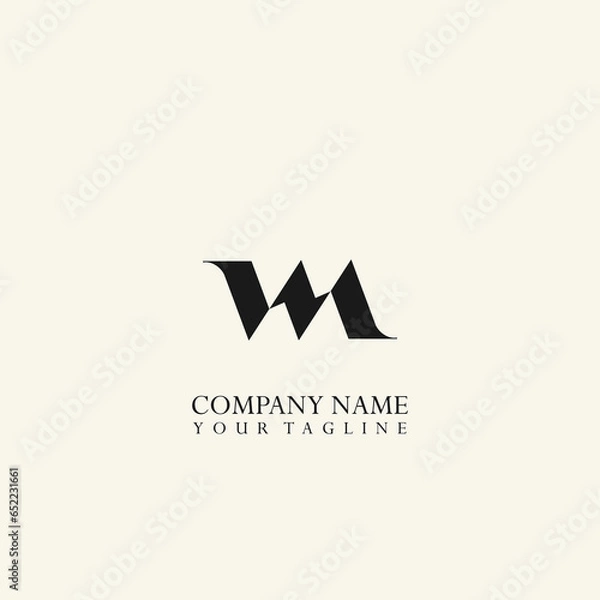 Obraz Letter M W logo design concept. Elegant vector logo template.