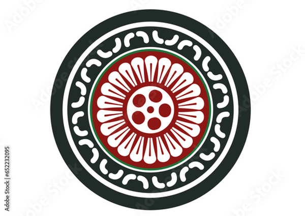 Obraz 麻雀の一筒。雀牌の筒子アイコン。