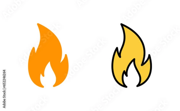 Fototapeta Fire icon set for web and mobile app. fire sign and symbol