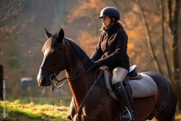 Fototapeta Hourse riding. Genereted Ai