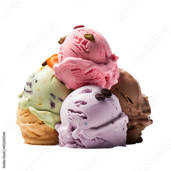 Fototapeta Gelato, transparent background, isolated image, generative AI
