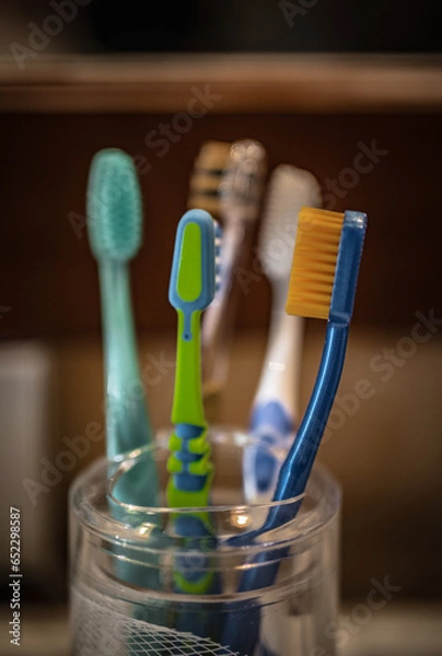 Obraz toothbrushes in a glass