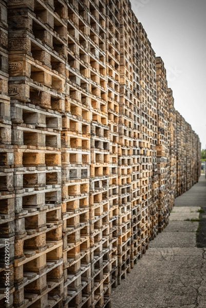 Obraz stack of wood pallets