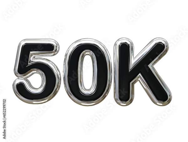 Fototapeta 50k text effect 3d rendering illustration element