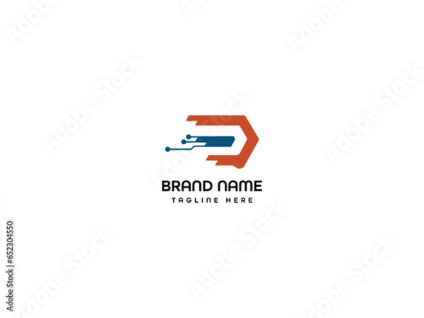 Obraz D letter logo monogram