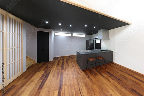 Obraz モダンなデザインのリビングダイニング