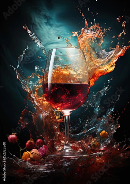 Fototapeta Color splash in a glass