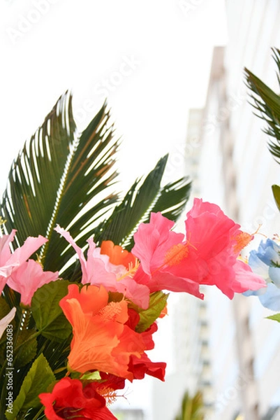 Obraz 赤い花１１縦