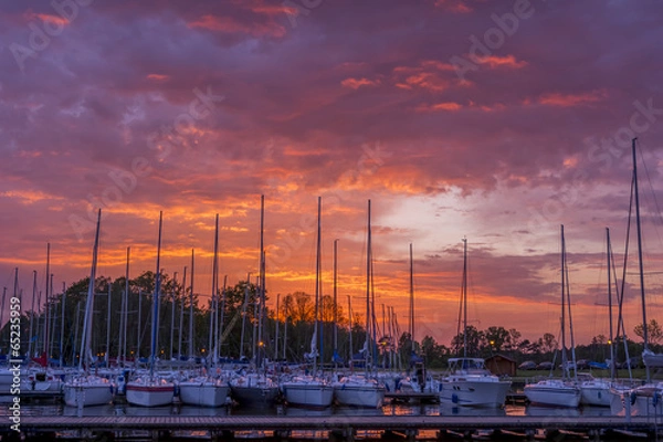 Obraz Sunset over marina