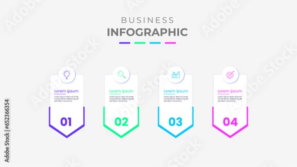 Obraz Vector Infographic design with icons and 4 options or steps. Infographics for business concept.