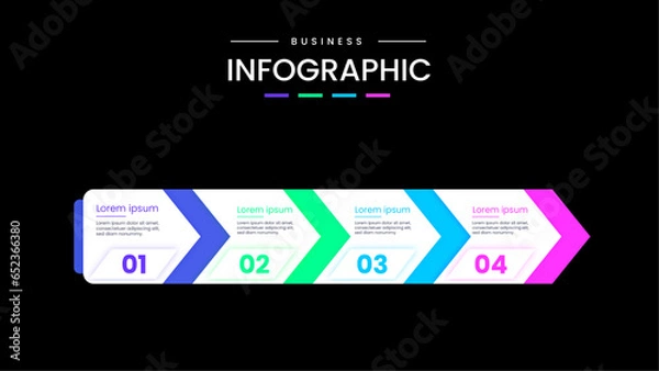 Obraz Vector Infographic design with icons and 4 options or steps. Infographics for business concept. 