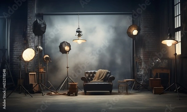 Fototapeta studio background with beautiful lighting, Generative Ai