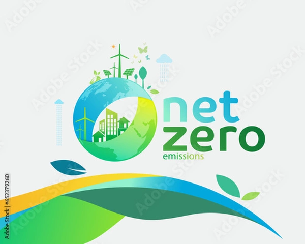 Obraz Net zero and carbon neutral concept. 
