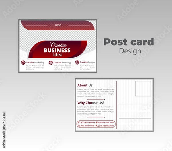 Obraz Postcard Design Front Side & Back Side