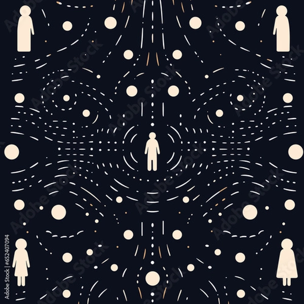 Fototapeta Teleportation pattern, background, hand-drawn cartoon flat art Illustrations in minimalist vector style