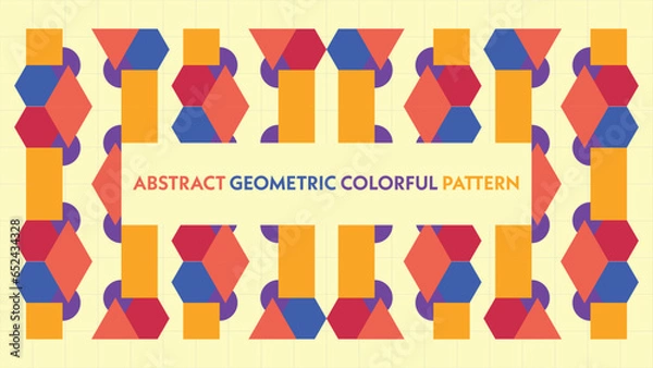 Fototapeta ABSTRACT RETRO COLORFUL GEOMETRIC PATTERN ART VECTOR ILLUSTRATION