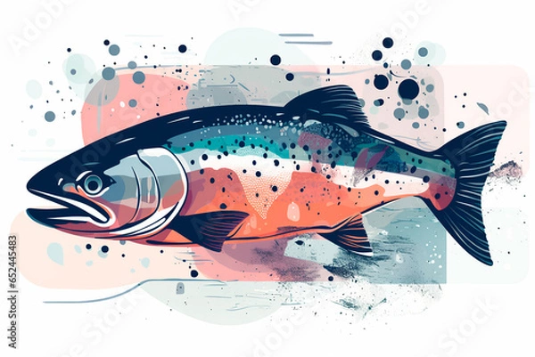 Obraz Atlantic salmon, illustration