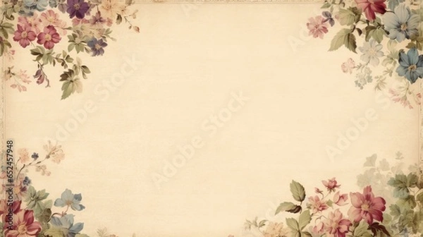 Obraz Blank Floral Vintage Paper