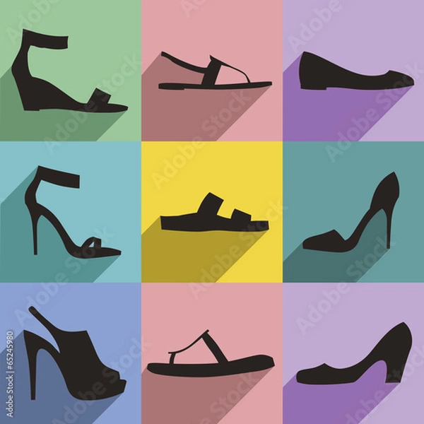 Obraz Shoes flat icons