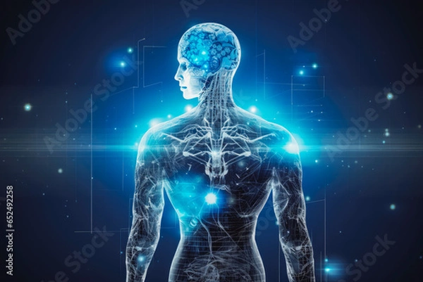 Fototapeta AI concept. Artificial intelligence and computer science.