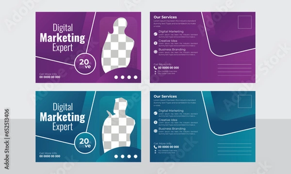 Fototapeta modern and trend business post card design template vector file abstract background