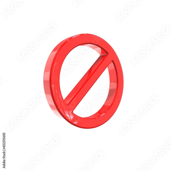 Obraz Prohibition signs 3d illustration forbid stop road sign for danger warning