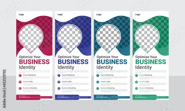 Fototapeta professional business corporate standee banner or racked banner design template vector file 