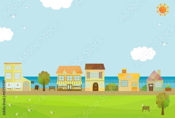 Fototapeta Town – Sea
