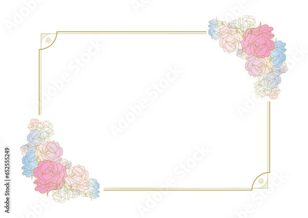 Obraz  カラフルなバラのフレーム