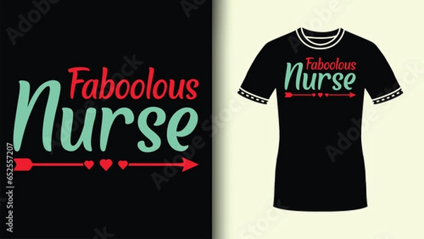 Fototapeta Halloween nursing tshirt with Faboolous nurse quote best nursing gift for Halloween