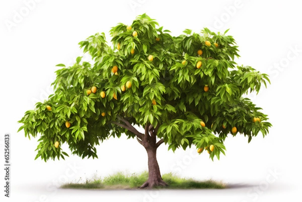 Obraz mango tree with fruits isolated white